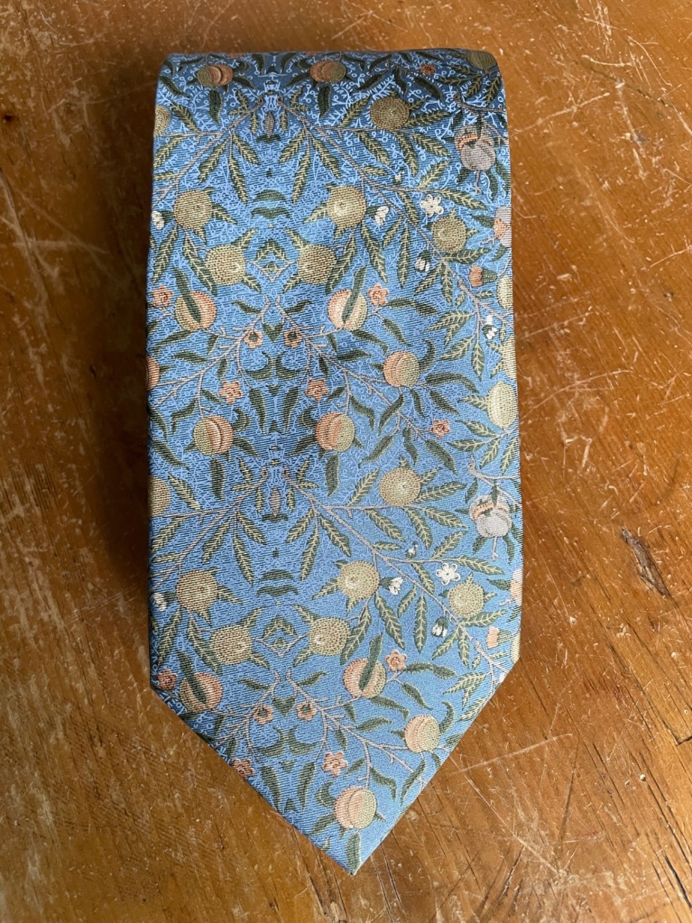 Fox & Chave Men's Blue Floral Silk Tie